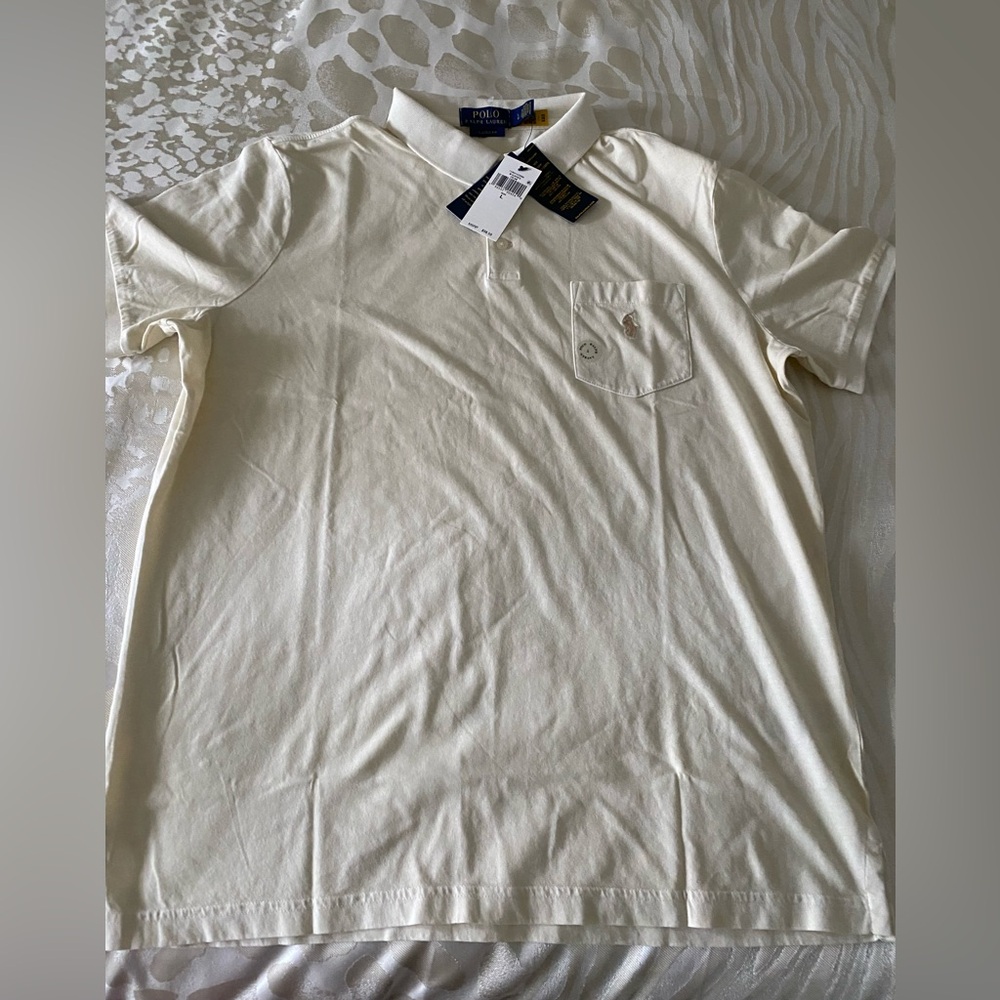 Ralph Lauren Cream Polo Shirt Classic Style